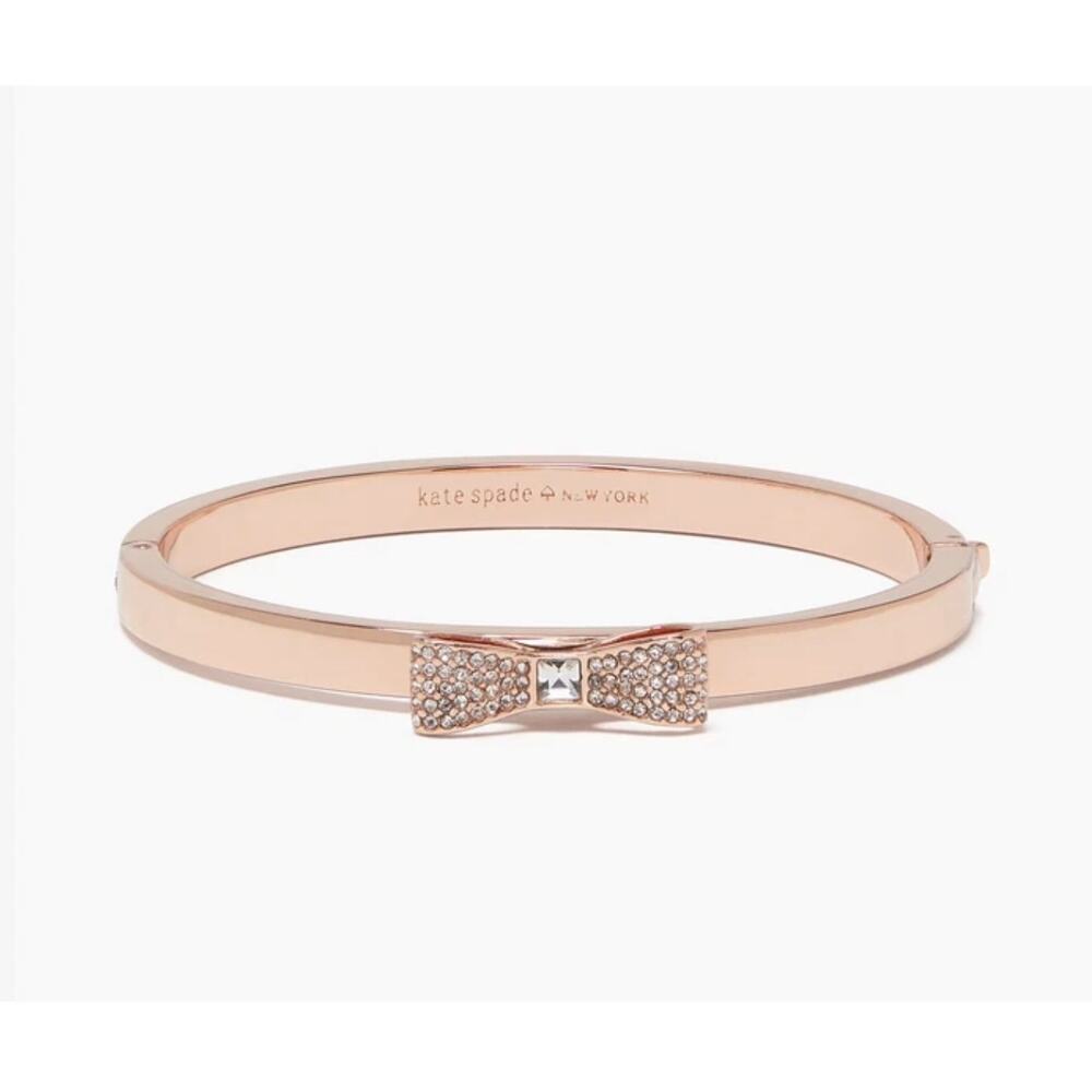 Kate Spade New York Ready Set Bow Bracelet Bangle Hinge Rose Gold NWT